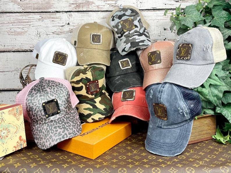 Upcycled high ponymessy bun ball cap