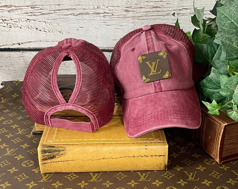 Upcycled high ponymessy bun ball cap