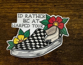 Warped Tour - Matte Vinyl Sticker - laptop decal, hydro flask decal