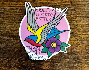 Good Charlotte Lyric Sticker - "Hold On" Matte Vinyl Decal