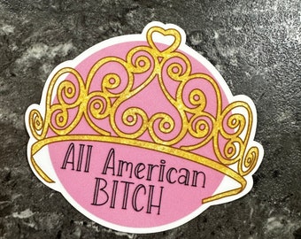 Pegatina de vinilo mate con la letra de Olivia Rodrigo - All American