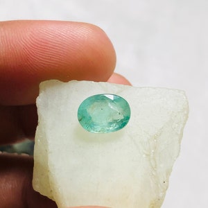 1 Pc 2.10 Ct Natural Light Green Russian Emerald Faceted Oval Cut Gemstone,Emerald  Loose Gemstone, Russian emerald,Jewellery & Ring Making