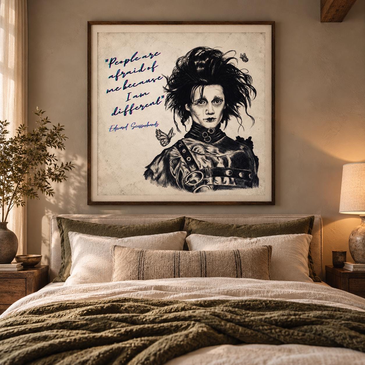 Edward Scissorhands Quote Art Print, Gothic Movie Wall Decor