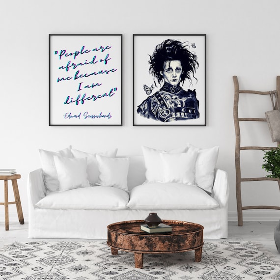 Edward Scissorhands Citation Decor Mur Imprime Art Tim Burton Etsy France