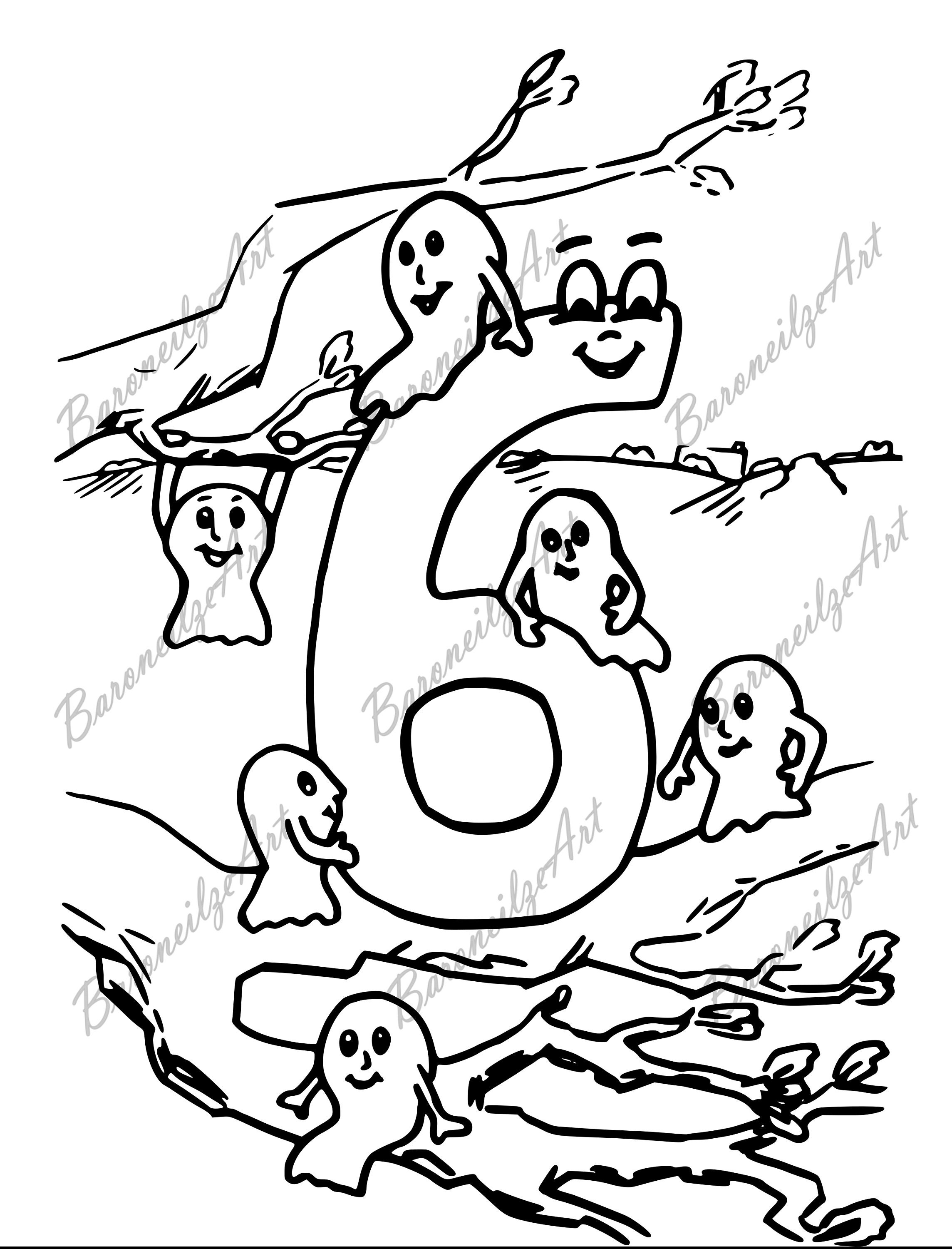 Number 6 Coloring Page Printable Kids learning coloring | Etsy