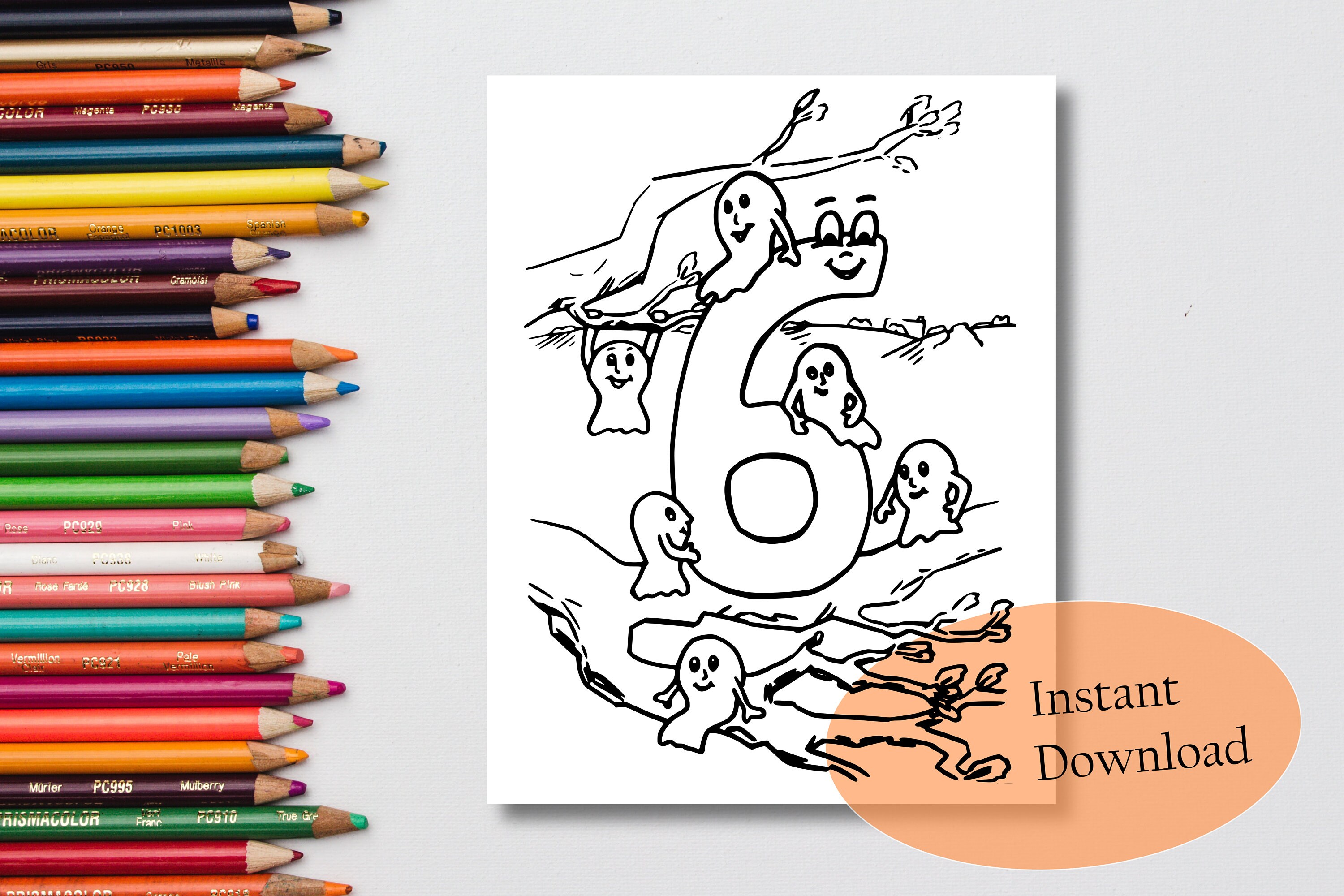 Number 6 Coloring Page Printable Kids learning coloring | Etsy