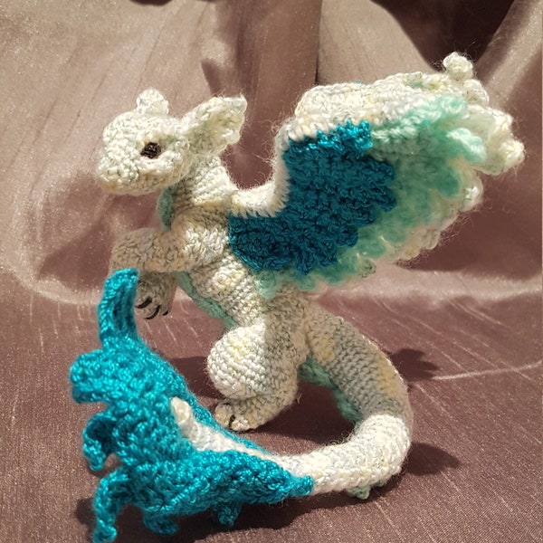 Small Crochet Dragon Figure - Poseable (wired)