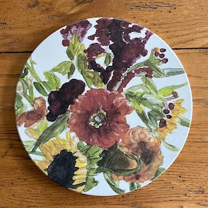 Trivet, Soapstone Trivet, Floral Trivet, Counter or Table Protector, Fall Trivet, Sunflower Trivet, Autumn Trivet