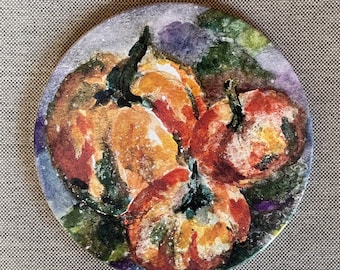 Pumpkin Soapstone Trivet, Fall Kitchen Decor
