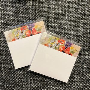 2 pads Post It Notes, Flowered Notes, Notes pad, Stationery, Sticky Note Pad, Office Supplies, Teacher Gift, Secretary Gift