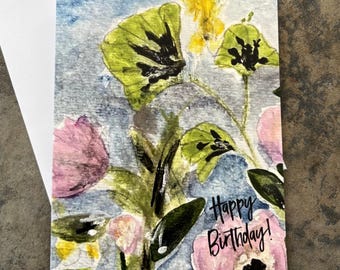Floral Birthday Cards: Hand-Painted Watercolor, Set of 6