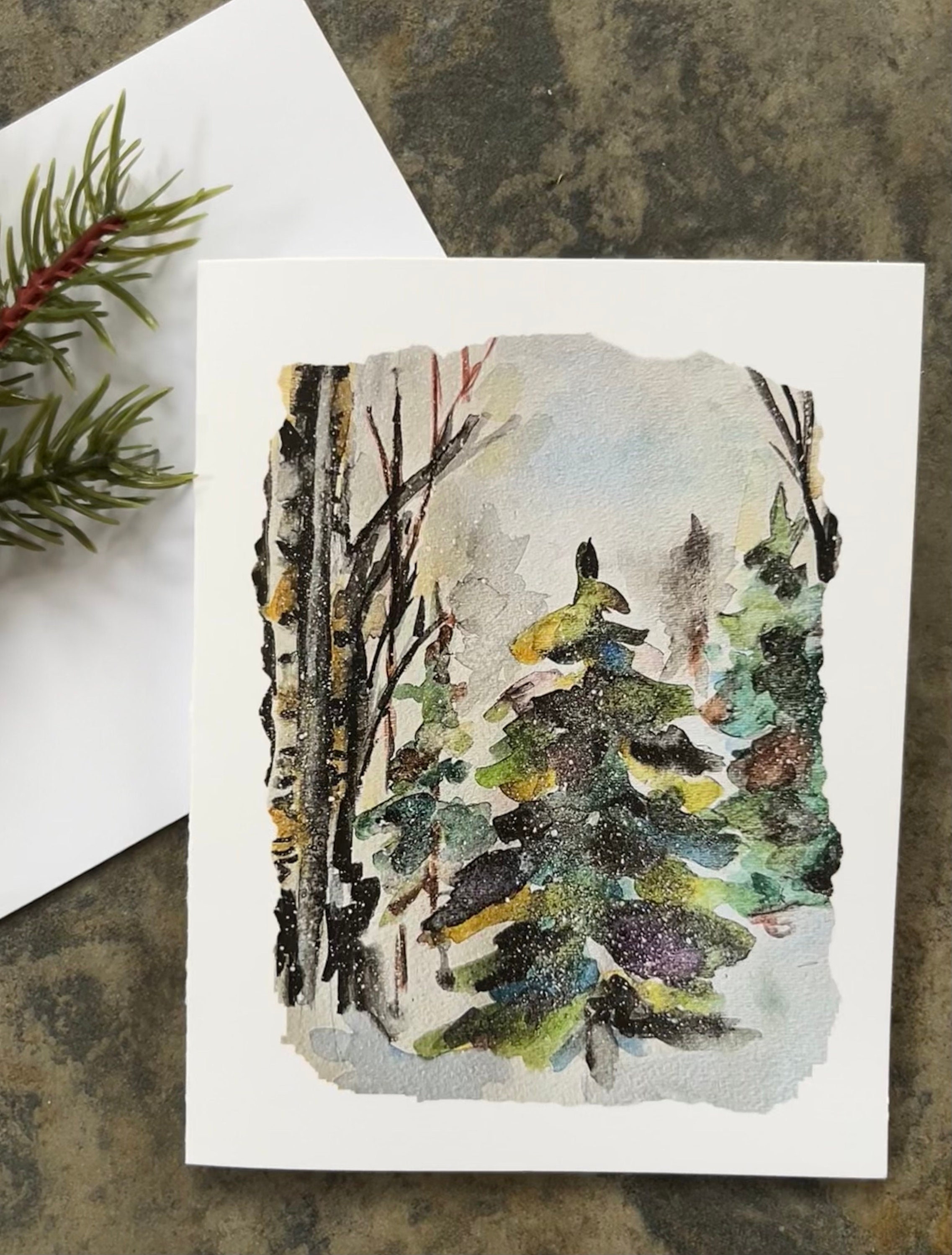Note Cards, Boxed Note Cards, Winter Note Cards, Tree, Birch Trees, Holiday Note Cards, Blank