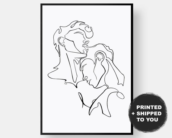 Gay Couple Print Minimal Nude Line Zeichnung Wand Kunst Etsy