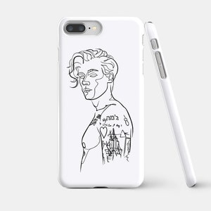 Harry Styles iPhone Case, Harry Styles Phone case, White iPhone Case, One line Art, Minimal iPhone Case,  iPhone 12, 11, X, Pro Max