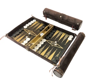 RUSTIGO Personalized/Portable/Roll up/Travel/Backgammon