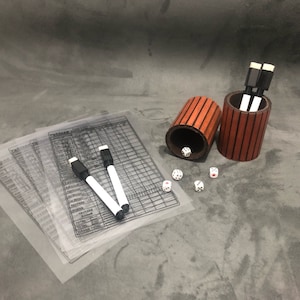 Wooden Dice Cup Set: Yahtzee Score Sheets, Dice & Pens