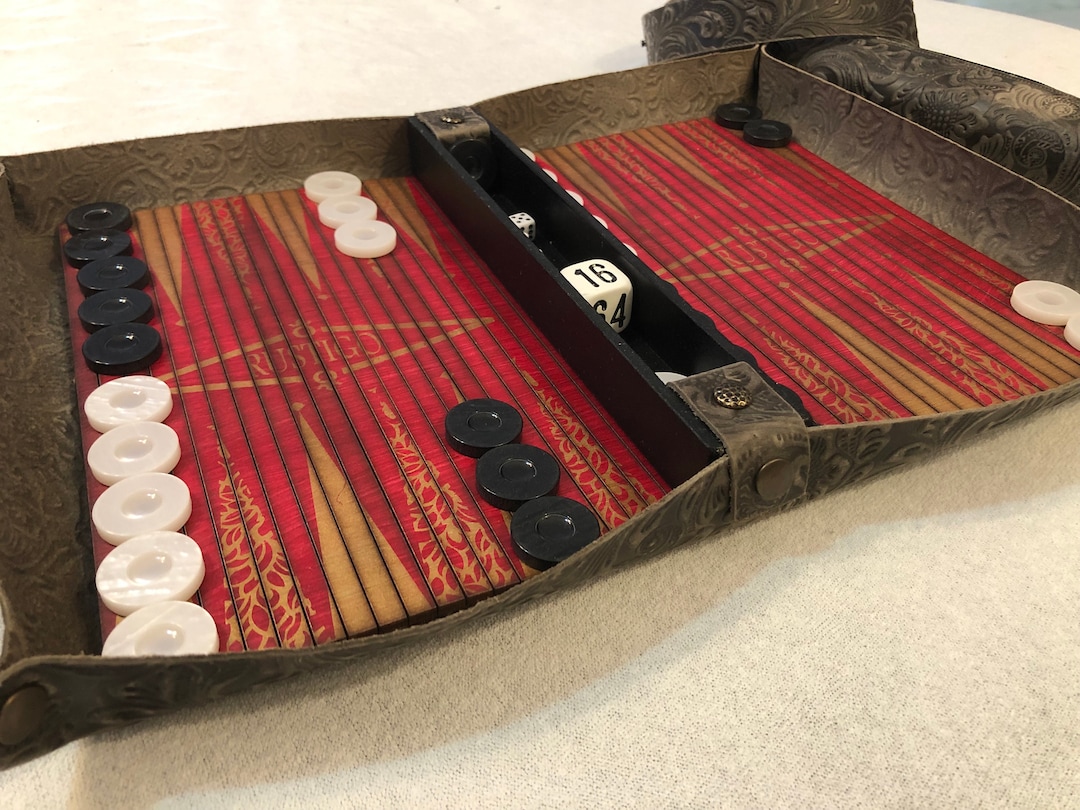 Rustic Chess Roll Rustic Floral Leather Roll up Travel Backgammon Checkers Chess Set - Etsy