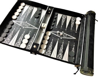RUSTIGO Portable Travel Chess, Backgammon, and Checkers Set