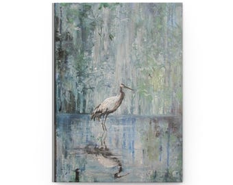 Standing Crane--Rivista artigianale con copertina rigida opaca