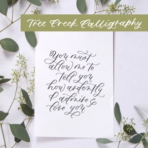 Pride & Prejudice &quot;Print at Home&quot; Calligraphy Quote Bundle | Jane Austen Book Quote Wall Art