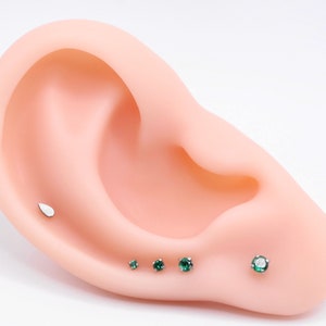 20G 18G 16G Tiny TEARDROP Threadless Stainless Steel Piercing - Tragus/Cartilage/Conch/Forward Helix Piercing - Push Pin Piercing