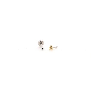 Tiny Nose Ring 14K Gold 1mm TRIBEAD Threadless Solid Gold and Titanium Post Labret Stud - Nose/Tragus/Cartilage/Conch/Forward Helix Earrings