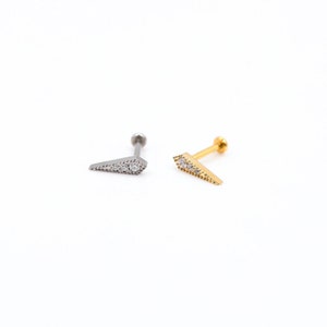 NEU! Titanium Threadless Ohrring • Helix Ohrring • Knorpel Ohrring • Conch Stud • Push Pin Piercing Stud • Flat-back Labret Stud