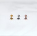 20G 18G 16G Threadless TRI-BEAD Cluster Earring - Nose/Tragus/Cartilage/Conch/Forward Helix Piercing - Push Pin Earring product logo