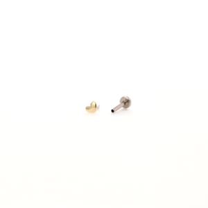 NEW! 14K Gold HEART Threadless Solid Gold Earring - Nose/Tragus/Cartilage/Conch/Forward Helix Piercing - Push Pin Nose Ring