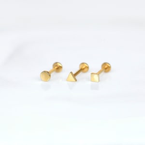 GEOMETRIC Piercing Set - Gewindeloses Edelstahl Piercing - Nase/Tragus/Knorpel/Muschel/Vorwärts Helix Piercing - Push Pin Piercing