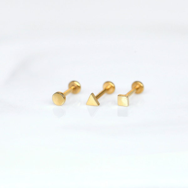 GEOMETRIC Piercing Set - Threadless Stainless Steel Piercing - Nose/Tragus/Cartilage/Conch/Forward Helix Piercing - Push Pin Piercing