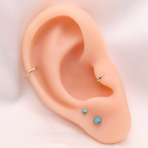 NIEUW: titanium turkooisoorbel, labret-knop, traguslabret, traguskraakbeen conch-oorbel, platte achterkant van de helix, sierlijke sieraden