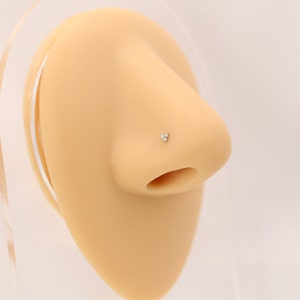Boucle d'oreille sans fil en or 14 carats - labret pour nez/tragus/cartilage/conque/hélix - clou de nez délicat - labret à épingles en or