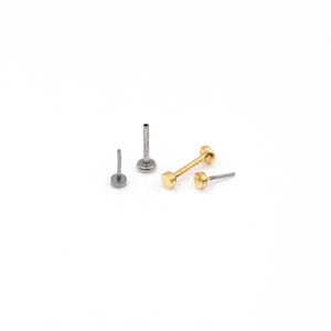 ¡NUEVO! 20G 18G 16G Tiny 2mm DISC F136 Pendiente de titanio, Labret Stud, Tiny Nose Labret, Tragus Cartilage Conch Helix Parte posterior plana, Joyería delicada