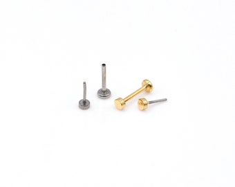 NEW! 20G 18G 16G Tiny 2mm DISC F136 Titanium Earring, Labret Stud, Tiny Nose Labret, Tragus Cartilage Conch Helix Flat back, Dainty Jewelry