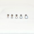 20G 18G 16G Threadless Stainless Steel BEZEL White OPAL - Tragus/Cartilage/Conch/Forward Helix Piercing - Push Pin Piercing - Nose Stud product logo