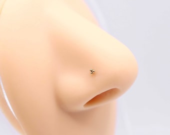 Ultra Tiny 2mm TRI BEAD Nose Ring Threadless Nose Stud Dainty Nose Jewelry Tragus Earring 20G Thin Labret Stud Push Pin Stud Etsy
