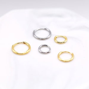 925 Sterling Silver Ring (Single Piece), Clicker Ring, Silver Huggies, Dainty Earring, Nose/Cartilage/Conch/Helix Earrings, Helix Hoop, Nose