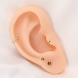NEW - Titanium Tiger's Eye Earring, Labret Stud, 20G Labret, Tragus Cartilage Conch Earring, Helix Flat back Stud, Tiny Flat back Stud