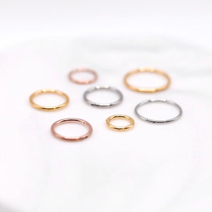 Seamless Ring - 20G 18G Steel Hinged Segment Ring 5mm 6mm 8mm 10mm - Clicker Ring - Tiny Hoop - Cartilage/Conch/Helix Earrings
