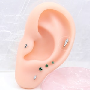 Titanium Threadless Labret Earring • Helix Earring • Cartilage Earring • Conch Stud • Push Pin Piercing Stud • Flat-back Labret Stud
