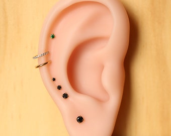 NUOVO! 20G/18G/16G Piccolo PEA Trasparente Gemma Orecchino Senza Filo, Perno Del Naso, Orecchino Di Trago, Perno Di Labret Dell'elica Anteriore Della Cartilagine, Gioielli Delicati - Italia - Foto 11