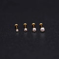 Tiny PEARL Threadless Gold Plated Stainless Steel Piercing - Tragus/Cartilage/Conch/Forward Helix Piercing - Nose Push Pin Piercing product logo