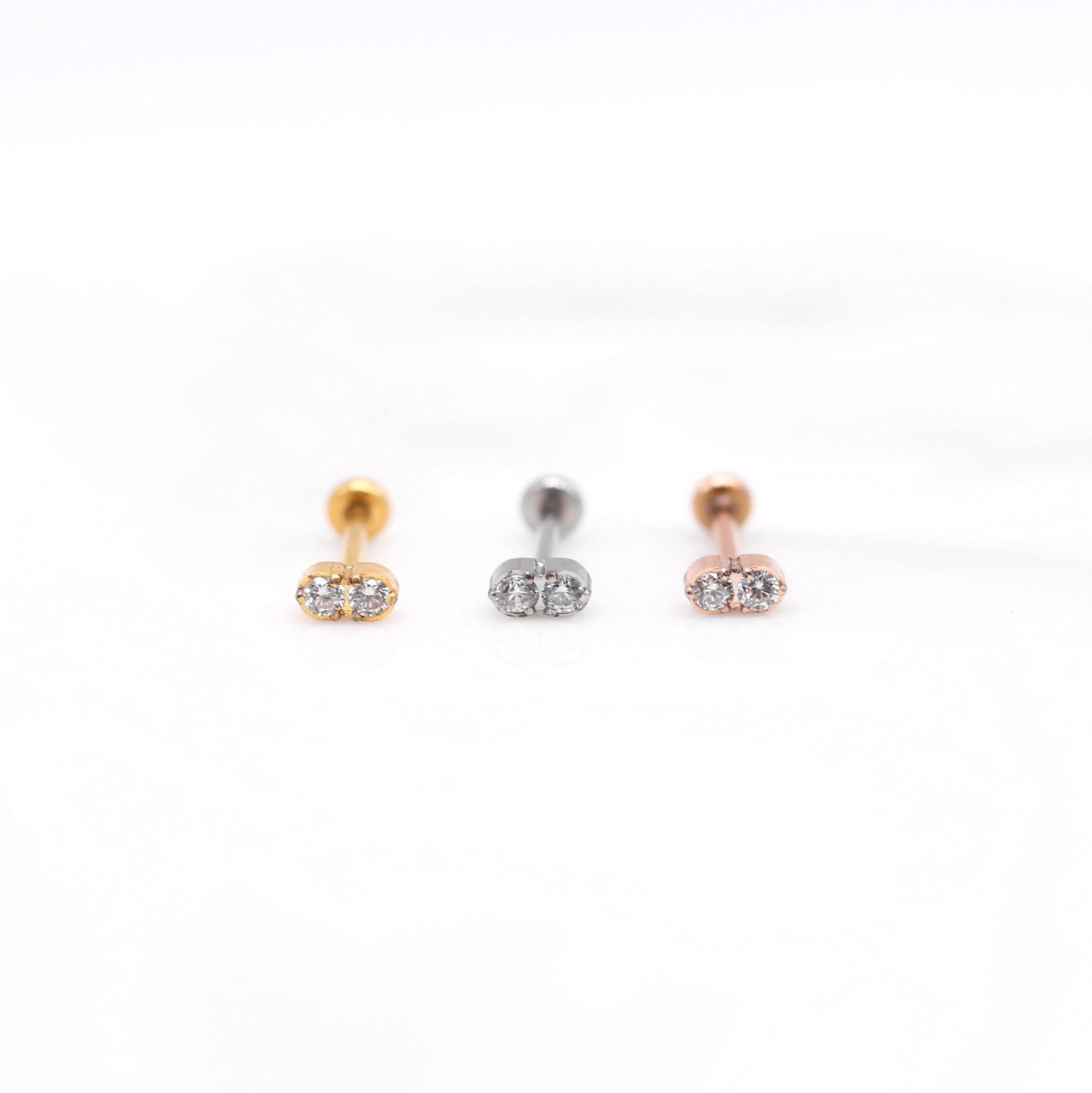 NEW 20G/18G/16G Tiny PEA Clear Gem Threadless Earring Nose - Etsy