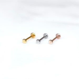 2mm TINY DISC - 20G 18G 16G Threadless Stainless Steel Piercing - Tragus/Cartilage/Conch/Forward Helix Piercing - Push Pin Piercing