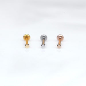 Piercing de aço inoxidável sem rosca Super TINY DISC de 1,5 mm - Piercing de tragus/cartilagem/concha/hélice frontal - Piercing de pino de pressão