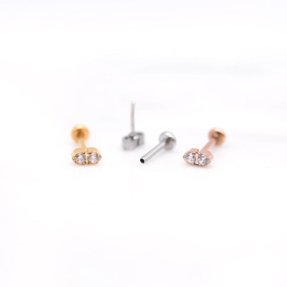 NEW 20G/18G/16G Tiny PEA Clear Gem Threadless Earring Nose - Etsy