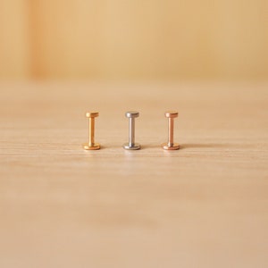 Steel FLAT DISC 16G Tiny Earrings Tragus Earrings Helix Conch Cartilage Piercing Flat back stud Labret stud image 3