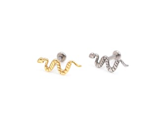 16G Titan Schlange Ohrstecker, Gold Helix Ohrring, Knorpel Piercing