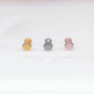 3mm DISC Threadless Stainless Steel Piercing - Nose/Tragus/Cartilage/Conch/Forward Helix Piercing - Push Pin Piercing
